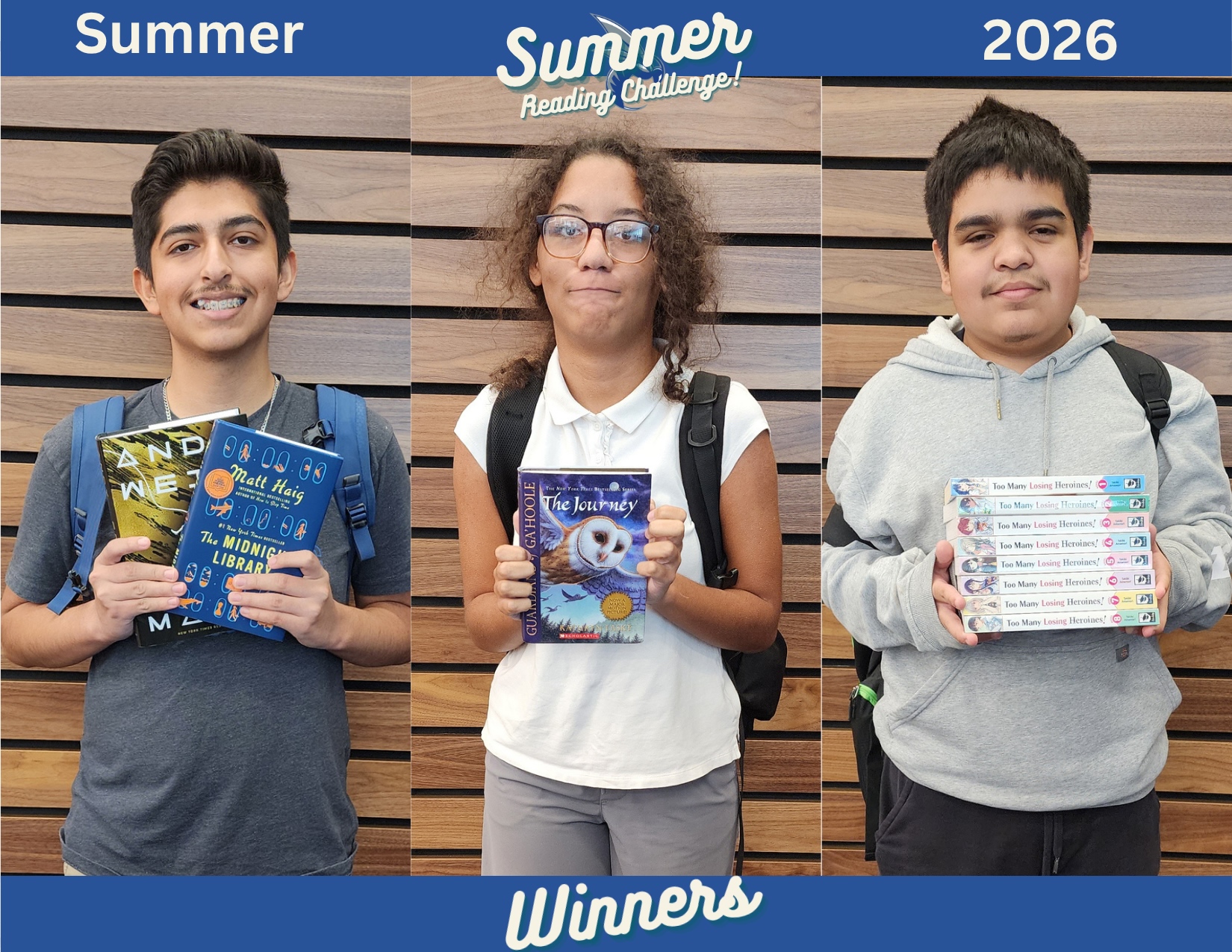 Summer Reading Challenge Winners Portaits